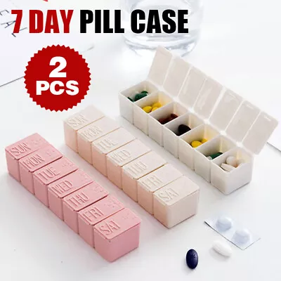 2X 7 Day Weekly Pill Box Medicine Tablet Organizer Dispenser Container Case AU • $10.55