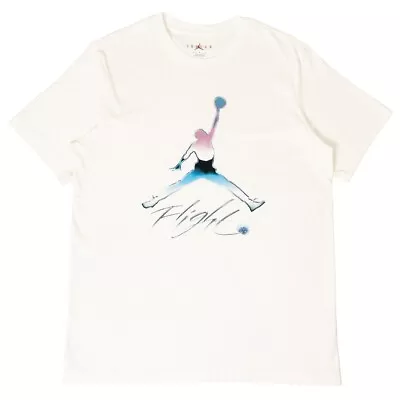 $37.5 NIKE AIR JORDAN JUMPMAN FLIGHT GRAPHICS T-SHIRT WHITE Sz L • $33.33