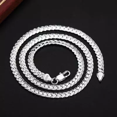 Vintage Thick Box Chain Necklace Solid 925 STERLING SILVER Jewelry Women Fashion • $8.99