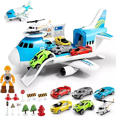 Airplane Toy Set Transport Cargo Plane Play Toy 3 4 5 6 Years Old Boys Girls Kid • $53.57