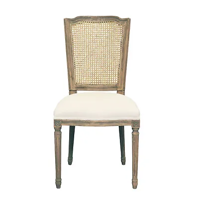 $1279 • Buy French Provincial Set Of 2 Louis Rattan Upholstered Dining Chair Natural Oak