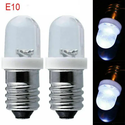 10Pcs E10 Torch Lamp LED Miniature Screw Bulb Cold White 12V Illumination Light • £6.18