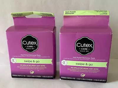 Cutex Swipe & Go Original Nail Polish Remover Pads10 Per Box Two Boxes 20 Wipe • $10.99