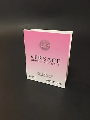 VERSACE “BRIGHT CRYSTAL” WOMENS FRAGRANCE SAMPLE NEW Vial With Original ‘card’ • $7.50