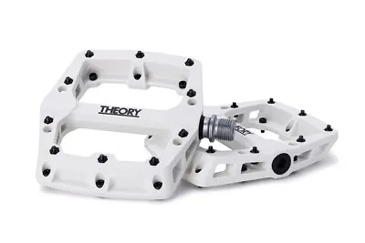 Theory Median Pc Pedals With Metal Pins - Bmx Pedals - Mtb Pedals-9/16  - White • $49.99