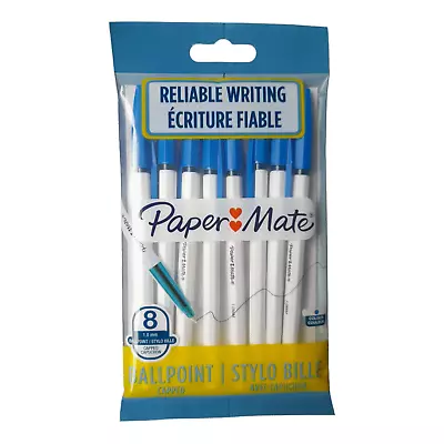 Paper Mate Ballpoint / Capped 8 Pens -  4 Colours • £2.95