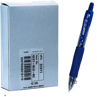 Pilot G2 Mini 31211 Blue Gel Ink 0.7mm Fine Point Rollerball Pen Box Of 12 Pens • $25.99