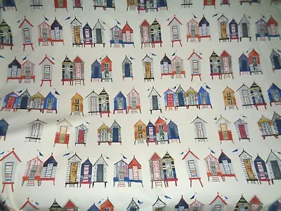 £32 • Buy Fabric---140 Cm Wide Cotton--  Beach Huts---£32  For 5 Metres Or £6.40 Metre