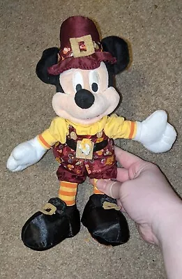 Walt Disney World Bean Bag Plush Thanksgiving Mickey Mouse Fall Pilgrim 2008 • $13