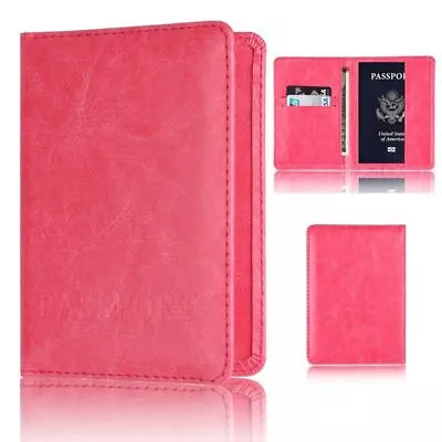 $12.43 • Buy Passport Cover PU Leather Travel Passport Holder Women Men ID Bank Card Holder