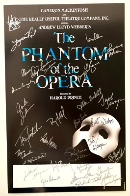 $94.99 • Buy CAST SIGNED  THE PHANTOM OF THE OPERA  Broadway Tour 14X22 Window Card POSTER