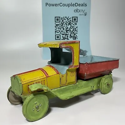 Vintage 1930s J Chein Co USA Tin Toy Truck W/ Dump Bed 9” Long 2/3 • $150