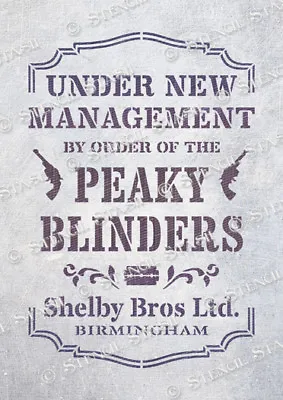 Peaky Blinders Management 4 Size STENCIL PBM Vintage Furniture SUPERIOR 250MYLAR • £5