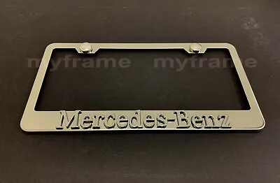 1pc 3D  MercedesBenzStyle  Emblem Stainless Steel Chrome License Plate Frame • $25.89