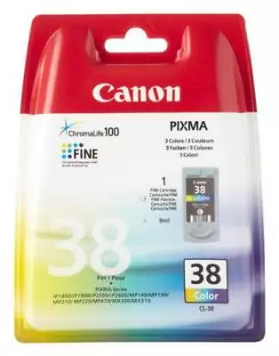 Original Ink CL38 Canon Pixma IP1800 MP140 MP190 MP210 MP220 MP470 MX300 MX310 • £28.45