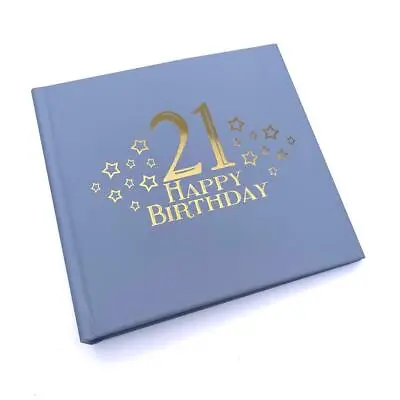 21st Birthday Blue Photo Album Gift With Gold Script • £14.99