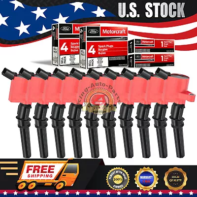 Motorcraft Spark Plugs & Ignition Coils DG508 For 6.8L Ford E350 12LU12A388AA • $104.50