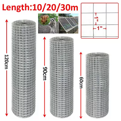 £16.49 • Buy Welded Wire Mesh Galvanised Fence Aviary Rabbit Hutch Chicken Run Coop Pet1 X1 