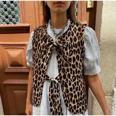Leopard Print Bows Waistcoat Vest 2024 • £13.99