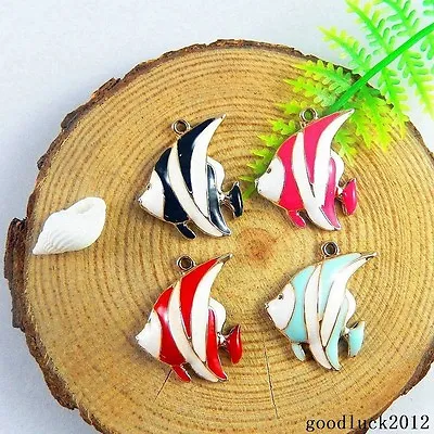 12 Pcs Mix Lot Alloy Tropical Fish Pendant Charm Enamel Jewelry Crafts 23*19*4mm • $6.64