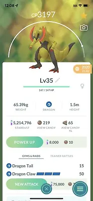 $8 • Buy Haxorus Level 35 Pokemon Trade Go Pokémon Go