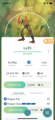 $8 • Buy Haxorus Level 35 Pokemon Trade Go Pokémon Go