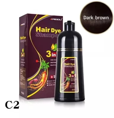 Dark Brown (MEIDU)Hair Dye Shampoo Instant 500ml 100%Gray Coverage.Ammonia Free. • $21.88