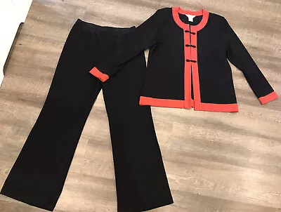 EXCLUSIVELY MISOOK 2 PC. Pant Suit Size Large & XL Black Jacket Cardigan Pants • $84.50