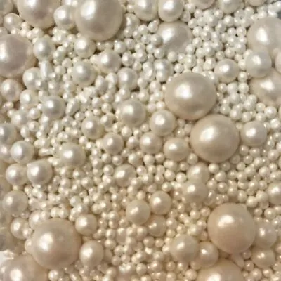 Bridal Mix Ivory Shimmer Pearl Edible Sprinkles Cake Decorations • £3.30