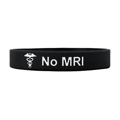 NO MRI Medical Alert Wristband ID Silicone Band Men's Ladies US • $11.42