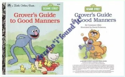 Little Golden Book Sesame Street Grover’s Guide To Good Manners #109-66 : 1992 • $4.50