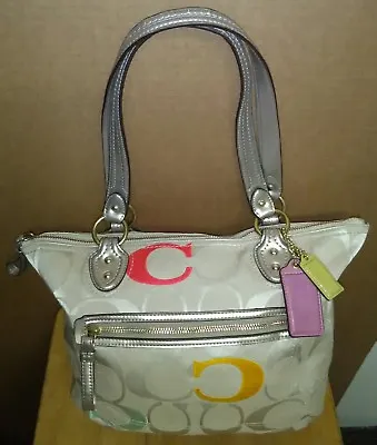 Coach Poppy Authentic Signature Embroidered C Glam Tote Limited Edition • $75