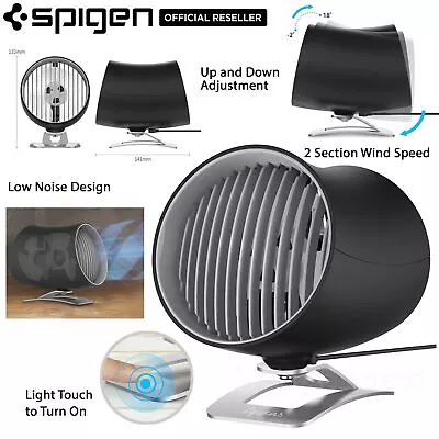 $34.99 • Buy SPIGEN Tquens USB Quiet Cooling Cooler Touch Control 2 Speed Mini Table Desk Fan