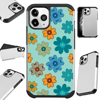 Fusion Case For IPhone 12/Mini/Pro Max Phone Cover TEAL FLOWER BUTTON • $13.50