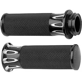 Arlen Ness 07-319 Black Fusion Deep Cut Hand Grips For Harley Electronic TBW • $119.95