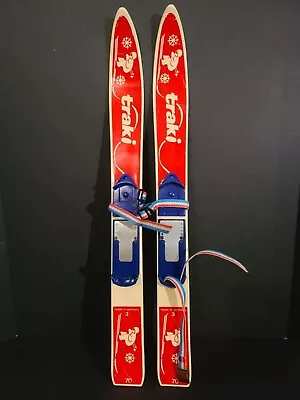 Traki 2 Kids Skis Fish Scale Camber 70 Cm Germany Vintage Cross Country Trak • $95