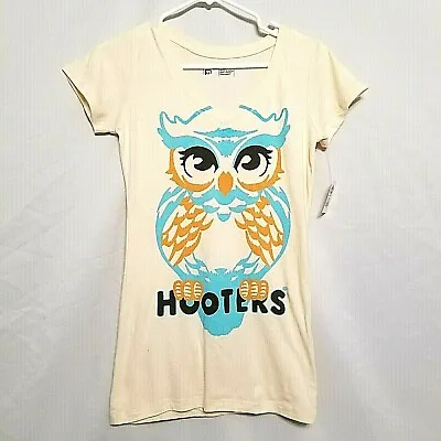 Hooters V-Neck 100% Cotton Pullover T-Shirt Women's Size Small Owl Graphic -NWT • $24.77