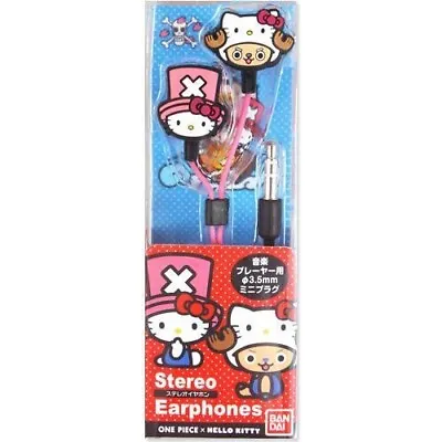 BANDAI One Piece X Sanrio Hello Kitty  Stereo Earphones Pink & Black From JAPAN • $57
