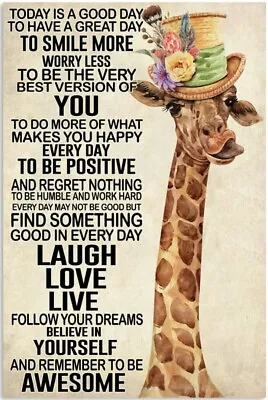 Giraffe Today Is A Good Day To Have A Great Day Poster Wall Art Home-decor • $20.42