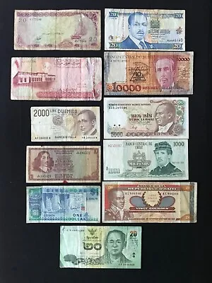 11 Countries Banknotes Lot 11/pcs Old Paper Money Bank Bills For Collections • $26.99
