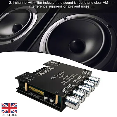 HiFi 2.1 Channel Bluetooth 5.0 Digital Power Amplifier Subwoofer Audio Amp Board • £15.67