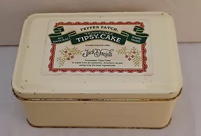 Jack Daniels Whiskey Tennessee Tipsy Cake Pepper Patch Vintage Tin Container Can • $9.97