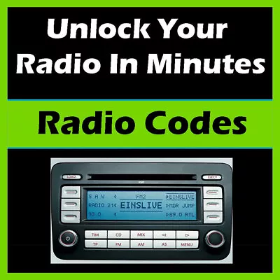 Radio Code Unlock Fits Vw Rcd510 Codes Rcd310 Decode Rns310 315 46 Fast Service • $7.99