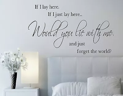 If I Lay Here If I Just Lay Here... Vinyl Wall Decals Lettering Quotes Lyrics • £24.05