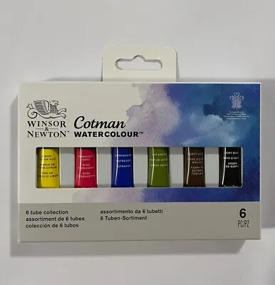 Winsor & Newton  Cotman Watercolour Paint Set 6 X 8ml Tubes NEW • £8.95