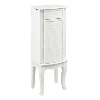 Linon Honor 4-Drawer Wood Jewelry Armoire With Flip Top In White/Blue • $170.83