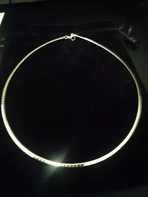 14k Wg & Sts  Shiny Omega Chain Necklace + Bonus Hoops Limited Time • $89.01