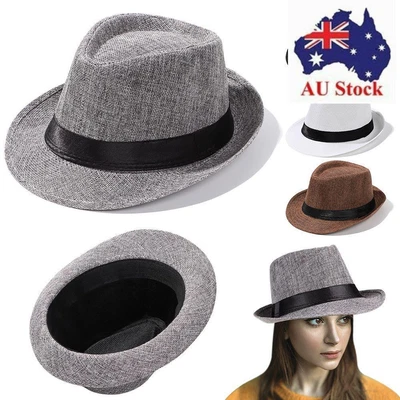 $13.80 • Buy Summer Autumn Unisex Gangster Cap Fedora Cap Beach Sun Hat Top Hats Jazz Cap