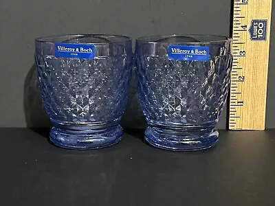 2 Villeroy & Boch Boston Blue Old Fashioned Glasses- Germany- New With Tags • $29.99