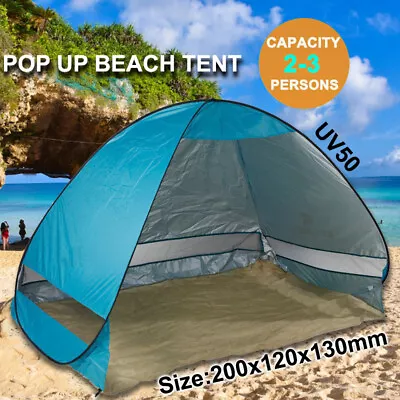 Pop Up Camping Tent Beach Portable Hiking Sun Shade Shelter Fishing 4 Person • $20.99